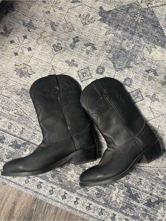 Durango | Men’s Western Oiled Black Leather Cowboy Boot Stitched Pull Tab 9.5EE main image 7